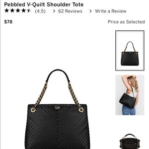 Victoria’s Secret Pebbled V-Quilt Shoulder Tote